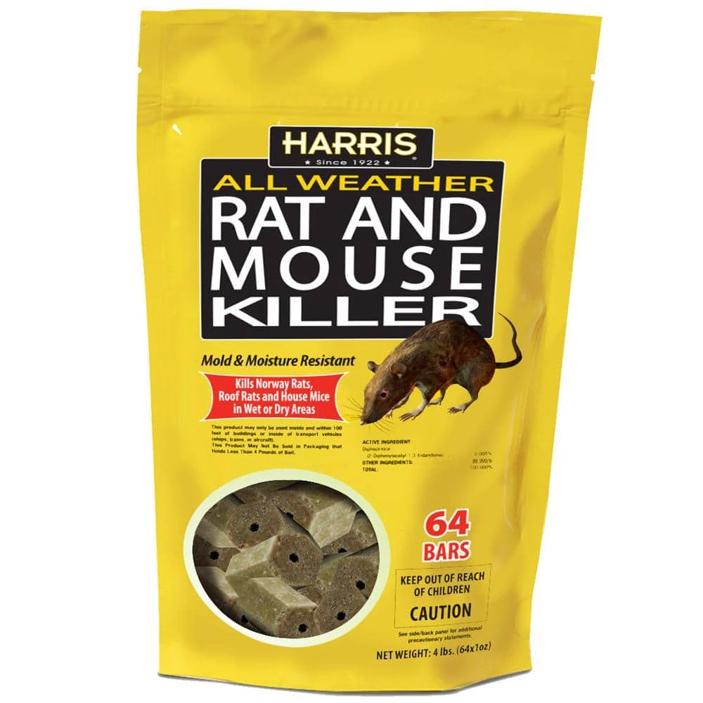Harris 4 lbs./64 Bars All Weather Rat and Mouse Killer 1 Harris 4 lbs./64 Bars All Weather Rat and Mouse Killer