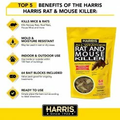 Harris 4 lbs./64 Bars All Weather Rat and Mouse Killer 12 Harris 4 lbs./64 Bars All Weather Rat and Mouse Killer -Breeze Decor Sales Store harris bait stations hrb 64 fa 1000