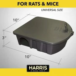 Harris 4 lbs./64 Bars All Weather Rat and Mouse Killer and 3 Locking Rat and Mouse Refillable Bait Stations -Breeze Decor Sales Store harris bait stations hrb64 3ratbox 1f 1000