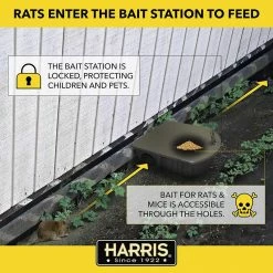 Harris 4 lbs./64 Bars All Weather Rat and Mouse Killer and 3 Locking Rat and Mouse Refillable Bait Stations -Breeze Decor Sales Store harris bait stations hrb64 3ratbox 76 1000