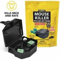 Harris Mouse Killer Bars and Locking Rat and Mouse Refillable Bait Station Value Pack -Breeze Decor Sales Store harris bait stations ratbox mbars 4f 1000