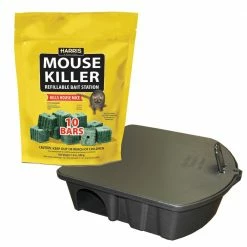 Harris Mouse Killer Bars and Locking Rat and Mouse Refillable Bait Station Value Pack