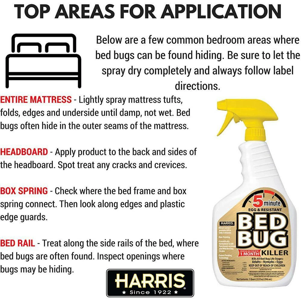 Harris 32 oz. 5-Minute Bed Bug Killer (2-Pack) 6 Harris 32 oz. 5-Minute Bed Bug Killer (2-Pack) - Image 6