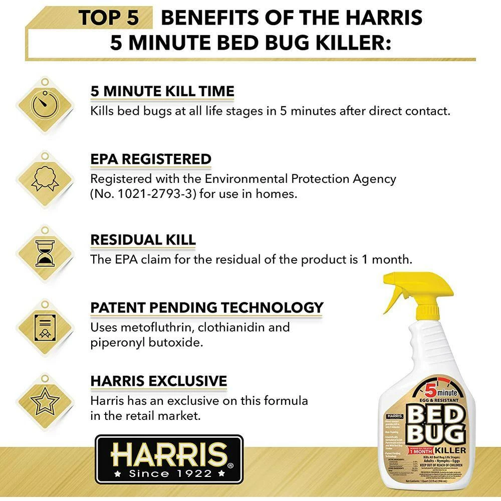 Harris 32 oz. 5-Minute Bed Bug Killer (2-Pack) 5 Harris 32 oz. 5-Minute Bed Bug Killer (2-Pack) - Image 5