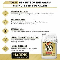 Harris 1 Gal. 5-Minute Egg and Resistant Bed Bug Killer/Professional Exterminator Formula (3 Pack) -Breeze Decor Sales Store harris bug killer spray 3goldbb 128 c3 1000