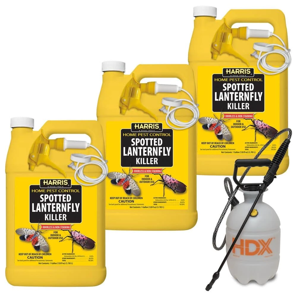 Harris 1 Gal. Spotted Lanternfly Killer with 1 Gal. Tank Sprayer (3-Pack) 1 Harris 1 Gal. Spotted Lanternfly Killer with 1 Gal. Tank Sprayer (3-Pack)
