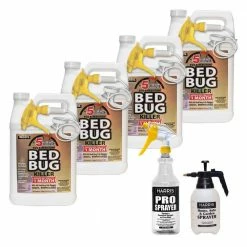 Harris 1 Gal. 5-Minute Bed Bug Killer (4-Pack) 512 oz., 32 oz. Professional Spray Bottle and 55 oz. Pump Sprayer Value Pack