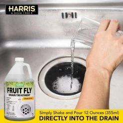 Harris 128 oz. Fruit Fly Drain Treatment Killer -Breeze Decor Sales Store harris bug killer spray ffdg 128 1f 1000