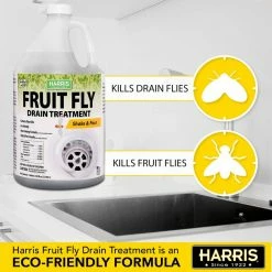 Harris 128 oz. Fruit Fly Drain Treatment Killer -Breeze Decor Sales Store harris bug killer spray ffdg 128 44 1000