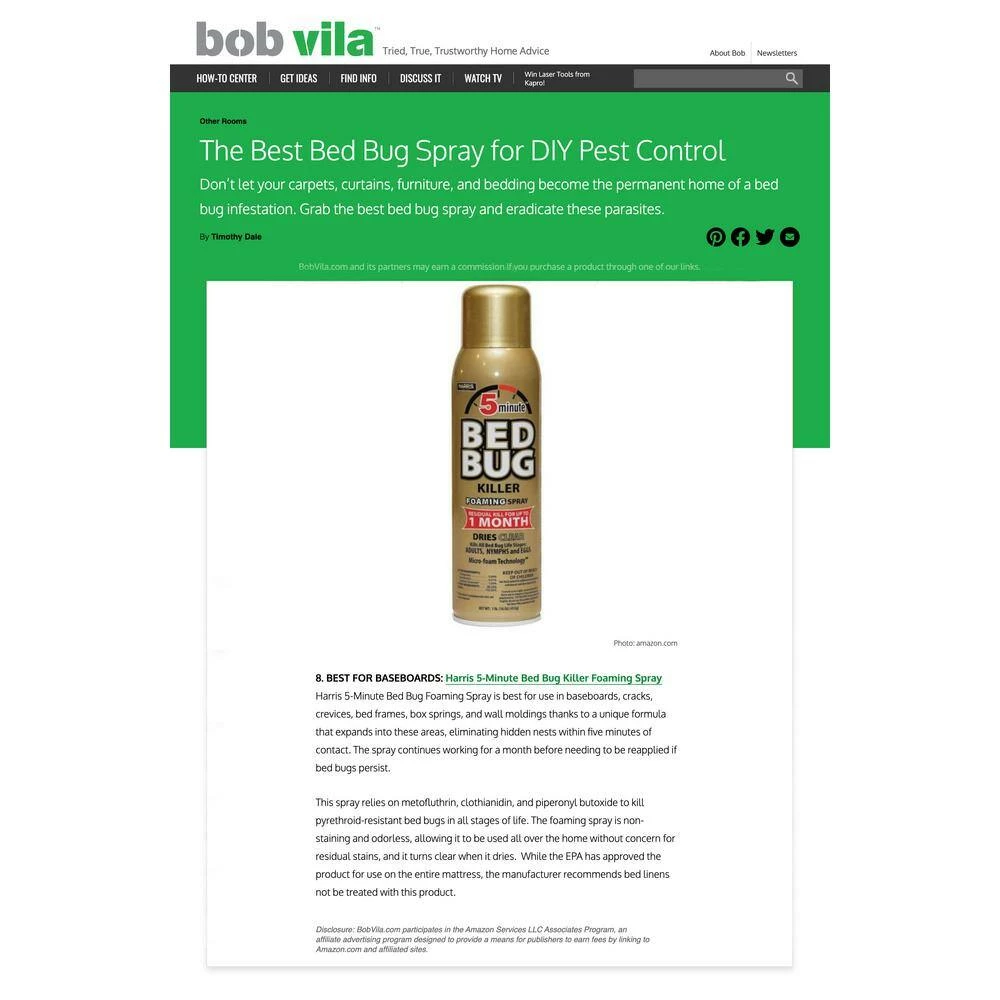 Harris 16 oz. 5-Minute Kills All Life Stages Bed Bug Killer Foaming Spray 7 Harris 16 oz. 5-Minute Kills All Life Stages Bed Bug Killer Foaming Spray - Image 7