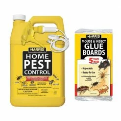 Harris 1 Gal. Home Pest Spray and Pest Glue Board (5-Pack)