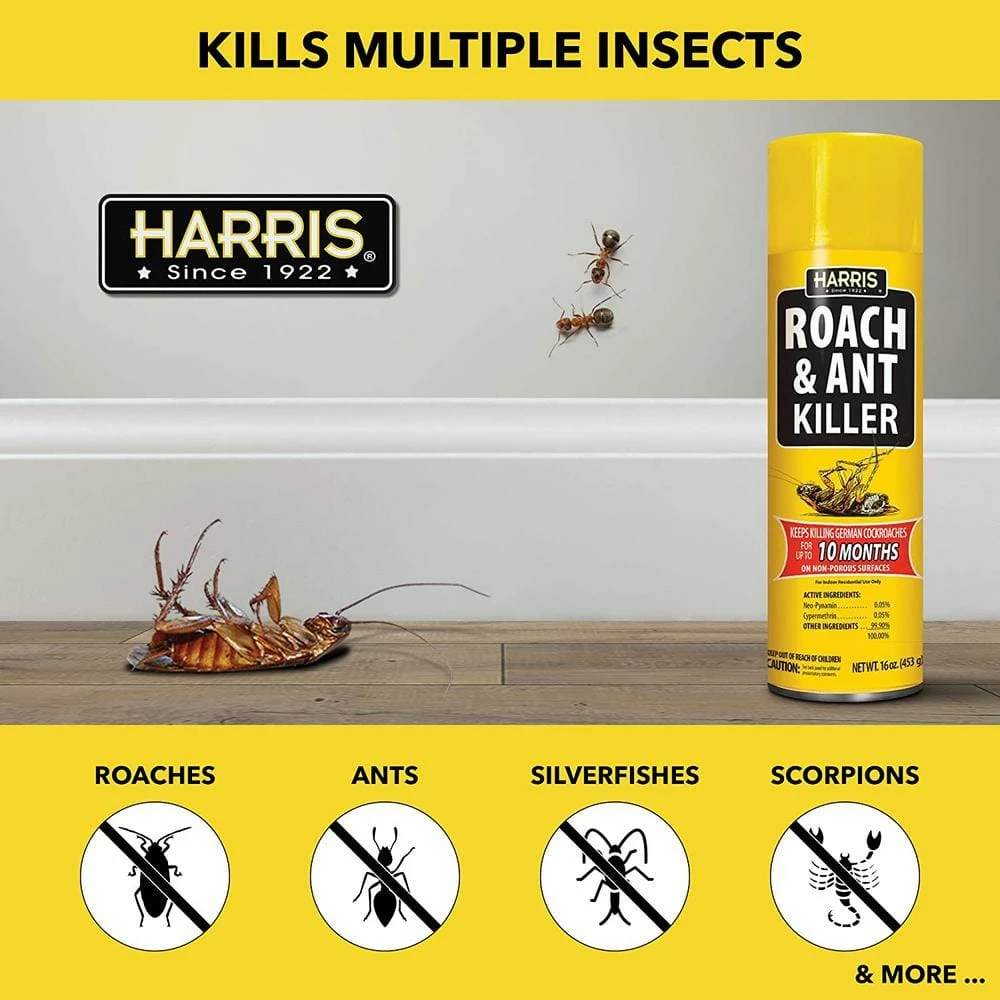 Harris 16 oz. 10-Month Roach and Ant Killer Aerosol Spray 5 Harris 16 oz. 10-Month Roach and Ant Killer Aerosol Spray - Image 5