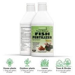 Harris 9 Gal. Expanding Coco Coir Pith (4 Brick Pack) and 32 oz. Organic Gardening Liquid Fish Fertilizer -Breeze Decor Sales Store harris grow media coco4 fish32 44 1000