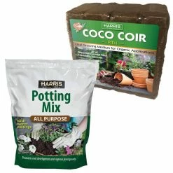 Harris 9 Gal. Expanding Coco Coir Pith (4 Brick pack) & 4 Qt. All-Purpose Potting Soil Mix with Worm Castings