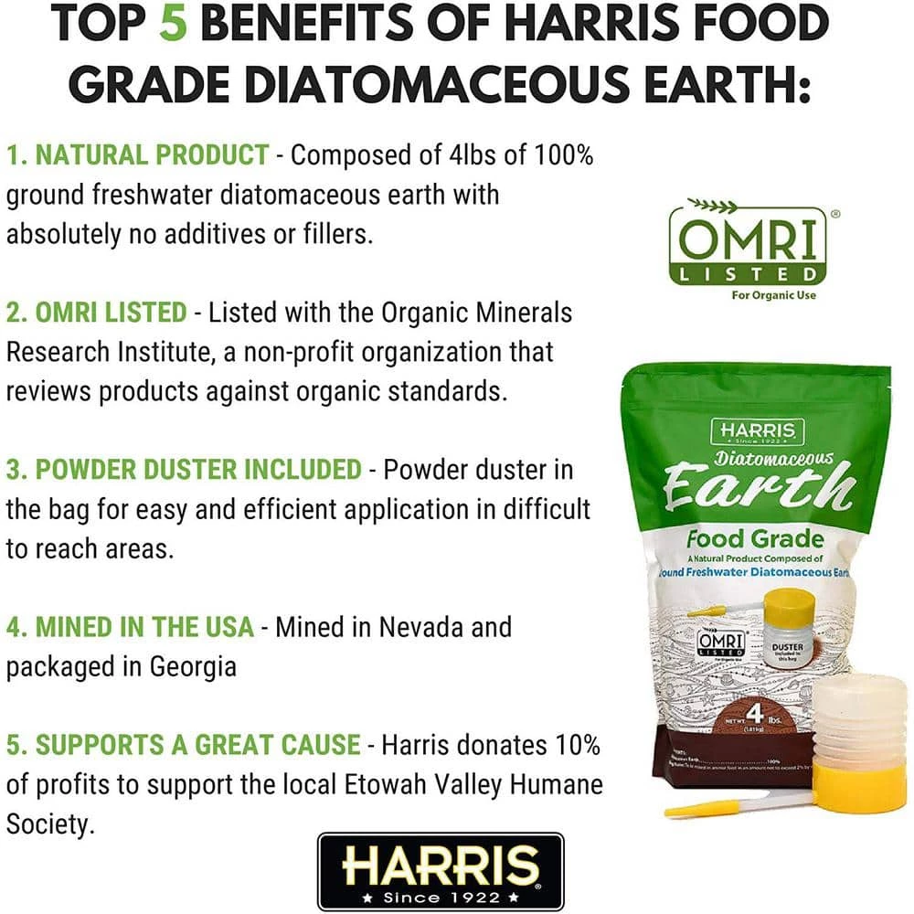 Harris 100% Organic Neem and Diatomaceous Earth Food Grade Value Pack 2 Harris 100% Organic Neem and Diatomaceous Earth Food Grade Value Pack - Image 2