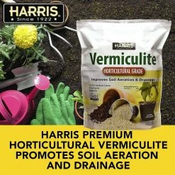 Harris 8 Qt. Premium Horticultural Vermiculite for Indoor Plants and 4 Qt. All Purpose Potting Soil Mix with Worm Castings -Breeze Decor Sales Store harris grow media verm soil4 1f 1000