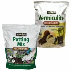 Harris 8 Qt. Premium Horticultural Vermiculite for Indoor Plants and 4 Qt. All Purpose Potting Soil Mix with Worm Castings
