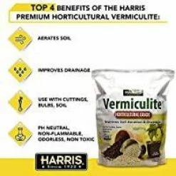 Harris 8 Qt. Premium Horticultural Vermiculite for Indoor Plants and Gardening and 4Qt. Succulent and Cactus Potting Soil Mix -Breeze Decor Sales Store harris grow media verm succl c3 1000