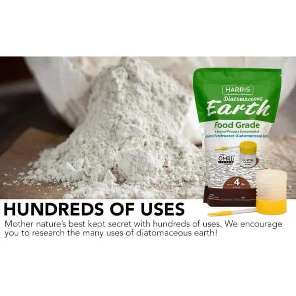 Harris 64 oz.(4 lb.) Diatomaceous Earth Food Grade 100% with Powder Duster Applicator 7 Harris 64 oz.(4 lb.) Diatomaceous Earth Food Grade 100% with Powder Duster Applicator - Image 7