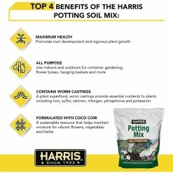 Harris 4qt. All Purpose Potting Soil Mix with Worm Castings (2-Pack) 11 Harris 4qt. All Purpose Potting Soil Mix with Worm Castings (2-Pack) -Breeze Decor Sales Store harris organic potting soil 2soil 4 4f 1000