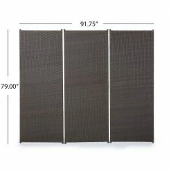 Noble House Netherlands 79 in. Light Ash Brown Outdoor Wicker Screen -Breeze Decor Sales Store light ash brown noble house garden fencing 11791 fa 1000