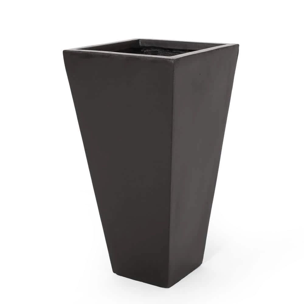 Noble House Ella Small Matte Black Concrete Planter 4 Noble House Ella Small Matte Black Concrete Planter - Image 4