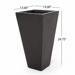 Noble House Ella Small Matte Black Concrete Planter 16 Noble House Ella Small Matte Black Concrete Planter -Breeze Decor Sales Store matte black noble house plant pots 82955 fa 1000