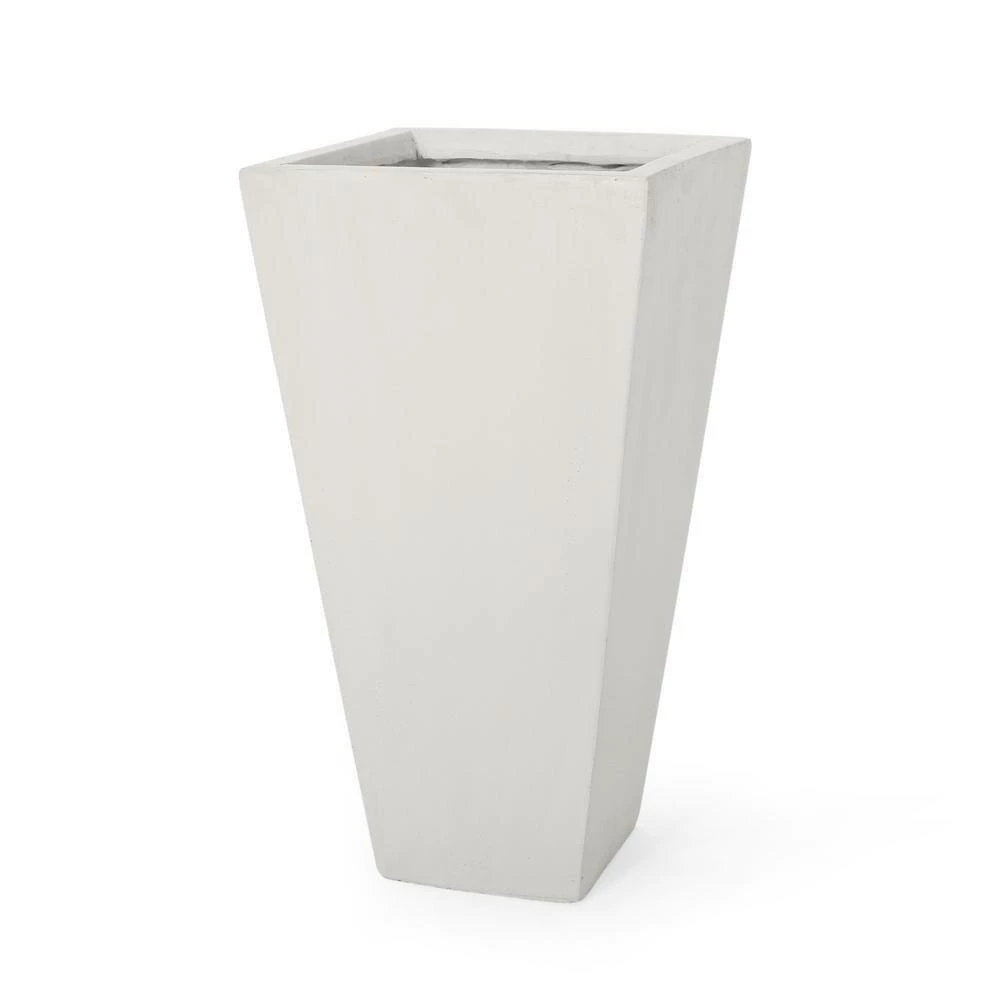 Noble House Ella Small Matte White Concrete Planter 4 Noble House Ella Small Matte White Concrete Planter - Image 4