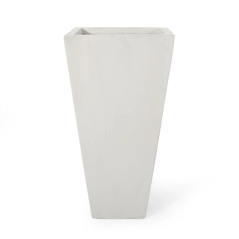 Noble House Ella Small Matte White Concrete Planter 2 Noble House Ella Small Matte White Concrete Planter - Image 2