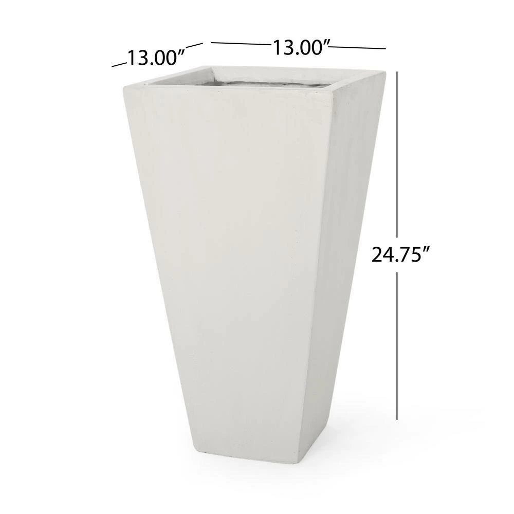 Noble House Ella Small Matte White Concrete Planter 8 Noble House Ella Small Matte White Concrete Planter - Image 8