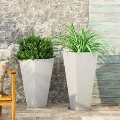 Noble House Ella Medium and Small Matte White Concrete Planter Set (2-Pack) -Breeze Decor Sales Store matte white noble house plant pots 82997 31 1000