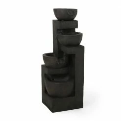 Noble House Annecy Outdoor 42 in. 4-Tier Waterfall Fountain