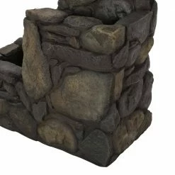 Noble House Haralson Outdoor 36.5 in. 3-Tier Sun Waterfall Fountain -Breeze Decor Sales Store noble house freestanding fountains 104409 4f 1000
