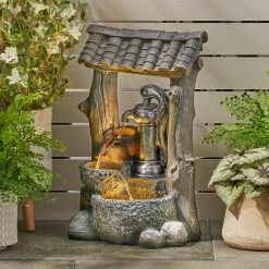 Noble House Orville Outdoor 23 in. 4-Tier Water Pump Waterfall Fountain -Breeze Decor Sales Store noble house freestanding fountains 104411 31 1000