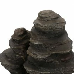 Noble House Appling Outdoor 23.5 in. 4-Tier Rock Waterfall Fountain -Breeze Decor Sales Store noble house freestanding fountains 104413 1f 1000