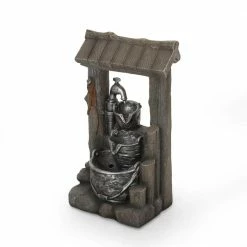 Noble House Berrien Outdoor 23.5 in. 3-Tier Bucket Waterfall Fountain