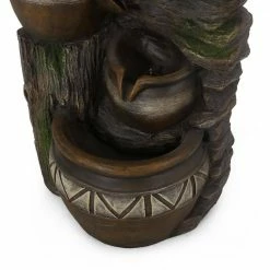 Noble House Bleckley Outdoor 20 in. 4-Tier Jar Waterfall Fountain -Breeze Decor Sales Store noble house freestanding fountains 104415 c3 1000