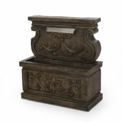 Noble House Clarkdale Outdoor 30 in. Patina Waterfall Fountain