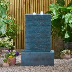 Noble House Dynasty Resin Weathered Blue Waterfall Fountain -Breeze Decor Sales Store noble house freestanding fountains 71543 31 1000