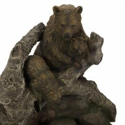 Noble House Adrian Outdoor 25 in. Bear Family Waterfall Fountain -Breeze Decor Sales Store noble house freestanding fountains 94406 c3 1000