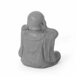 Noble House Thiago 12.25 in. Outdoor Hear No Evil Monk Garden Statue -Breeze Decor Sales Store noble house garden statues 105000 66 1000