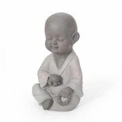 Noble House Schramling 9 in. Outdoor Monk Garden Statue