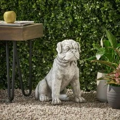 Noble House Fraser 12.5 in. Outdoor Dog Garden Statue -Breeze Decor Sales Store noble house garden statues 105469 31 1000