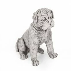Noble House Fraser 12.5 in. Outdoor Dog Garden Statue