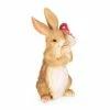 Noble House Bagan 24 in. White and Brown Rabbit Garden Statue