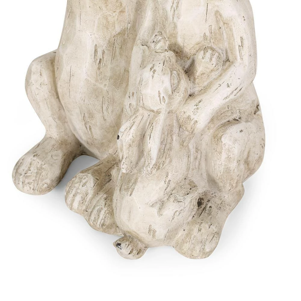 Noble House Krass 23.5 in. White Rabbit Family Garden Statue 7 Noble House Krass 23.5 in. White Rabbit Family Garden Statue - Image 7