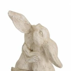 Noble House Morella 17.75 in. White Rabbit Couple Garden Statue -Breeze Decor Sales Store noble house garden statues 105971 1f 1000