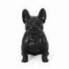 Noble House Delamore 16 in. Matte Black French Bulldog Garden Statue