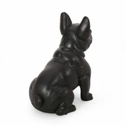 Noble House Delamore 16 in. Matte Black French Bulldog Garden Statue -Breeze Decor Sales Store noble house garden statues 83164 fa 1000