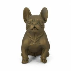 Noble House Delamore 16 in. Rustic Gold French Bulldog Garden Statue -Breeze Decor Sales Store noble house garden statues 83166 c3 1000